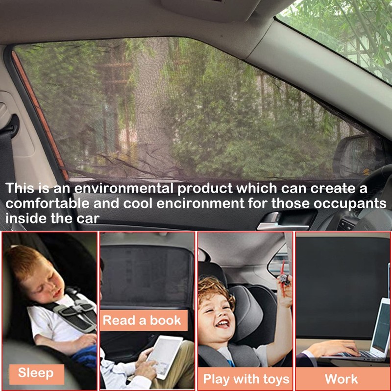 Paifeancodill Car Side Rear Window Sun Shades, 2 Pcs Window