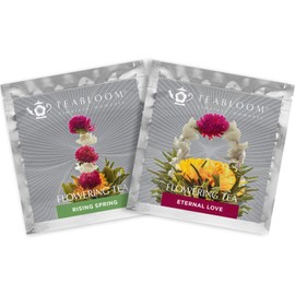 Teabloom Flowering Tea - Eternal Love and Rising Spring Blooming Teas - 2 Gourmet Tea Blossoms