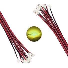 DiCUNO Pack of 20 Pre-Wired SMD Micro LED Diodes 16 cm Length, 0805 Soldered Mini LED Light Emitting Diode for Model Making, Model Layout, Decoration, Colour: Chartreuse