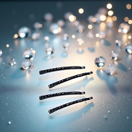 4Pcs Black Rhinestone Barrettes, Shiny Hair Pin, Crystal Diamond Bobby Pin, Hairpin, Sparkly Hair Decoration for Women Clip Bangs Metal Hair Clip Hair Pins Hair Accessories