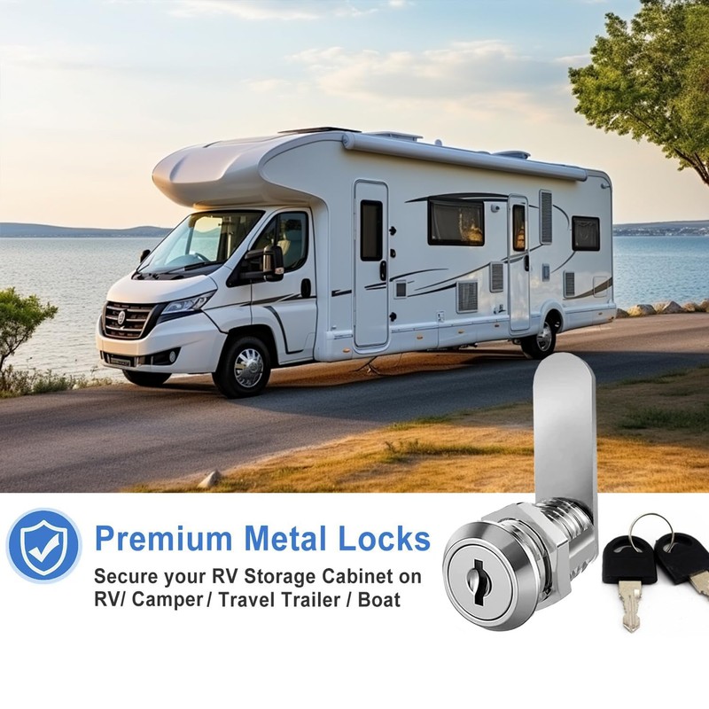 Cabinet Locks with Keys, 5/8" Long Cam Locks keyed Alike,