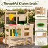 Wooden Outdoor Mud Kitchen for Kids, Waterproof Solid Wood Play