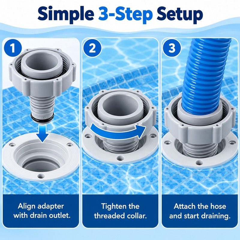 P6H1419 Pool Drain Valve Replacement, Swimming Pool Drain Hose Adapter