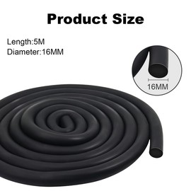 Round Cord Seal 16 mm x 5 m Rubber Foam Weather Seal Joint Filling Profile Round EPDM Foam Rubber Black for Gap and Joint Concrete Filling
