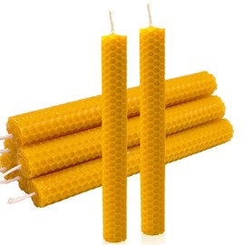 5er Set Bienenwachskerzen| Kerzen aus reinem Bienenwachs| Handgefertigte Wabenkerzen| Stumpenkerzen|Box mit natürlichem Bienenwachs kerze (Lange)