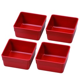 HAKOYA 56009 15.0 Double Box Divider Small Bowls Set of 4 Red