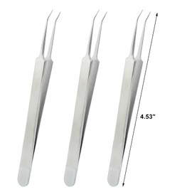 Coufce 3 pcs Oblique Blackhead Tweezers Comedone Pimple Extractor Tool Whiteheads Acne Clip Stainless Steel Facial Blackhead Remover Tweezers Pimple Popper Tool Ingrown Hairs Tweezers