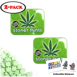 Stoner Mints Leaf Shaped Peppermints (2 Pack) with 2 GosuToys Stickers