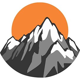 StickerTalk Mountain Sunset Sticker Vinyl Sticker, 5 inches by 4.5 inches