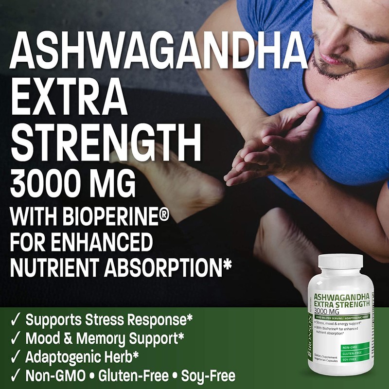 Bronson Ashwagandha Extra Strength 3000 mg Stress & Mood Support