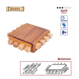 Logica Spiele Art. Processor - 3D Wooden Thinking Game - Difficulty 3/6 Difficulty - Puzzle Game - Patience Game - Leonardo da Vinci Collection