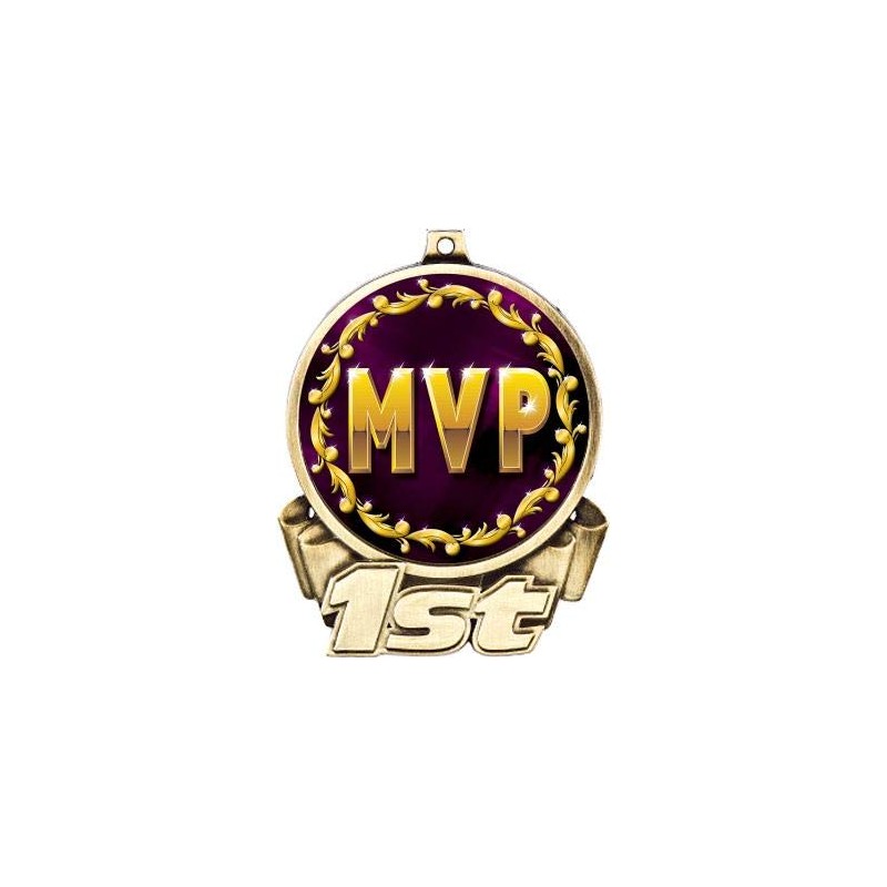 MVP First Place Medal, 3" Gold Most Valuable Player Trophy