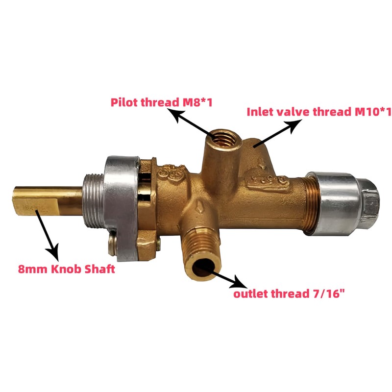 Propane Fire Pit Main Control Brass Safety Valve Kit Replace