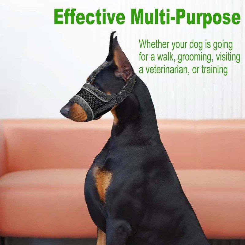 Breathable Mesh Dog Muzzle Soft Mesh Adjustable Puppy Muzzle Reflective