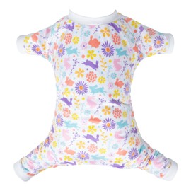 CuteBone Small Dogs Outfit Soft Puppy Onesies Pjs Dog Easter Rabbit Pajamas Pet Coat Cat Apparel Comfy Doggie Jumpsuit Bodysuit for All Seasons P276XS
