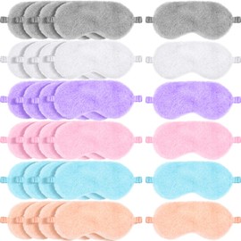 Hercicy 30 Pieces Plush Sleep Eye Mask Bulk Soft Blindfold Comfortable Fluffy Eye Cover for Women Protection Travel Nap Gift Birthday Sleeping Party Favor