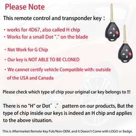 MechanMagic Key Fob Remote Replacement Fits for Toyota Camry 2007 2008 2009 2010 2011/Corolla 2009-2010 HYQ12BBY Keyless Entry Remote Control 89070-06232(Pack of 2)
