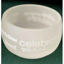 DESIGN IDEAS FROSTED GLASS TEALIGHT HOLDER - CELEBRATE, BEST WISHES