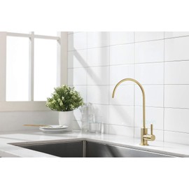 Havin Drinking Water Faucet, Stainless Steel Material, Water Filter Faucet for Non Air Gap, Reverse Osmosis Faucet,RO Faucet, Beverage Faucet, Brushed Gold Color