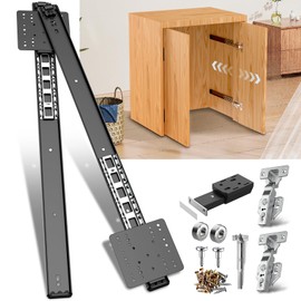Lipshome Pocket Door Slide, Cabinet Pocket Door Slide, Pivot Door Slide Hardware Inset,Cabinet Pocket Door Hardware Kit Fit for Inset Door, Cabinet Door (22in, Pieces, 2)