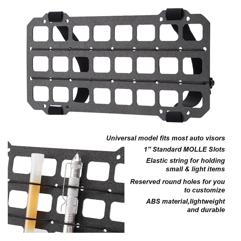 smilfuy Vehicle Rigid MOLLE Panel, Tactical Gear Car Sun Visor