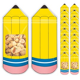 30 Pcs Back to School Pencil Candy Treat Bags Plastic Goodie Bag Teacher Gift Bags Candy Boxes Party Favors Welcome Back to School Pencil Treat Boxes for Teacher School Classroom Decorations(30)