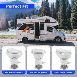 RV Toilet Seal Kit and 3 Inch Socket RV Toilet Flange Kit for Dometic 300 310 320 RV Toilets, Replaces 385345892 Flange, 385311658 Flush Ball Seal and 385311652 RV Toilet Seal (Toilet Flange Kit)