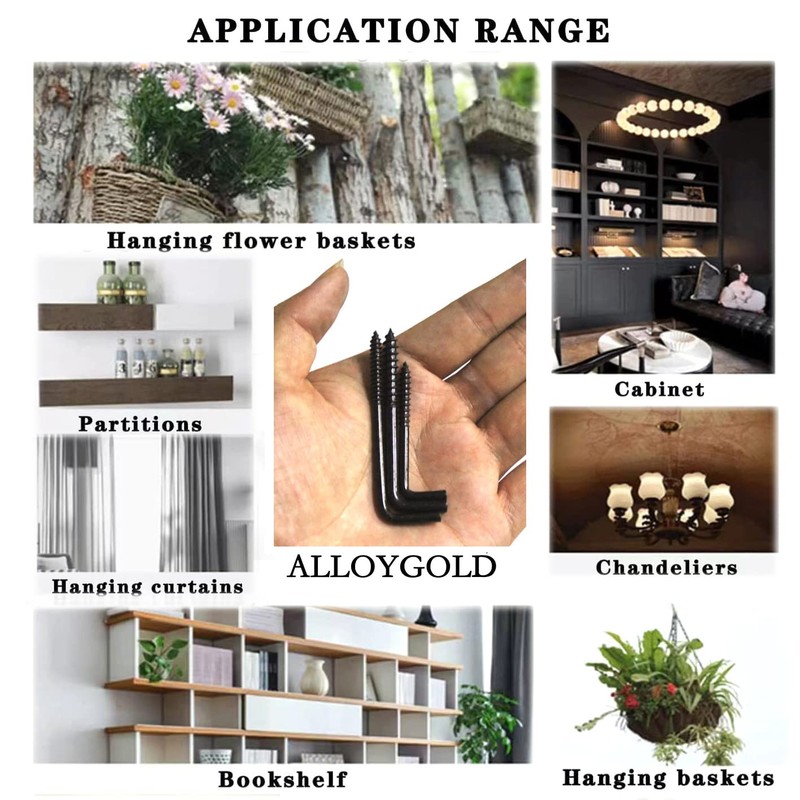 Alloygold 30 Pieces 3 Sizes Gun Black Screw Large Square