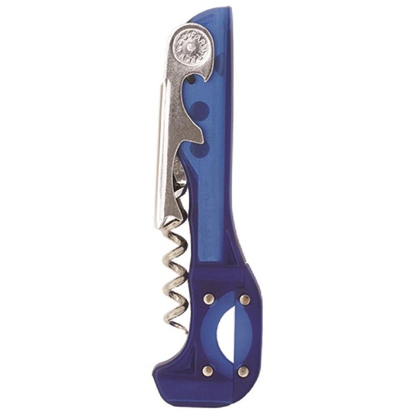5.25 Inch Patented Boomerang Two-Step Waiter Corkscrew, Transl Blue