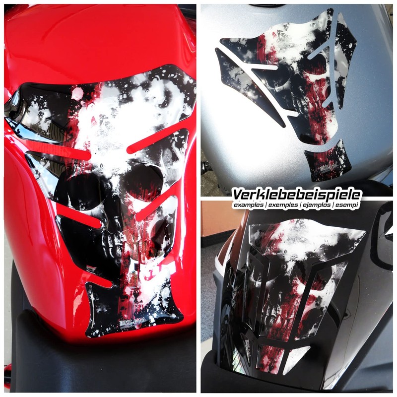 BIKE-label Tank Pad Motorcycle Sticker Skull Compatible with Kawasaki X502361VA