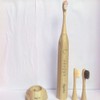 MgcSto High-Efficiency Electric Bamboo Toothbrush Set - 4 Replaceable Bamboo