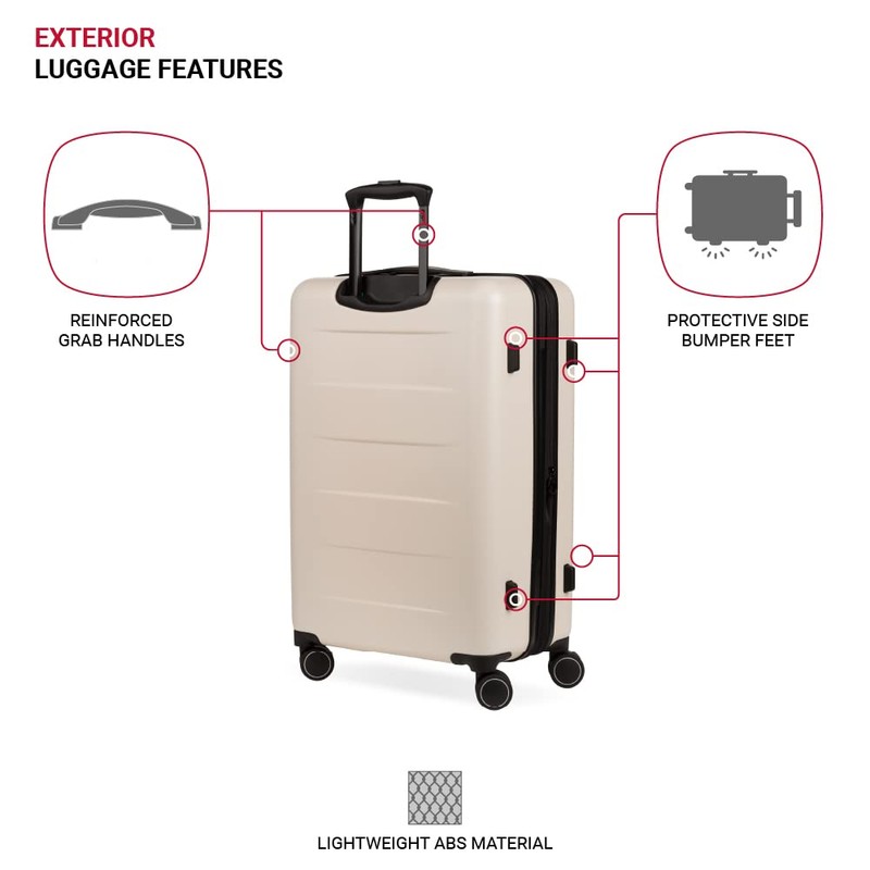 SwissGear Eclipse Hardside Expandable Luggage with Spinner Wheels, Medium Checked,