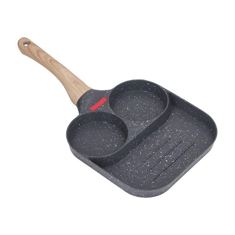 Egg Frying Pan Heat Sensitive Silicone Aluminium Pancake Frying Pan