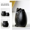 Ciieeo 2Pcs Black Ceramic Owl Figurines Creative Owl Shaped Statues