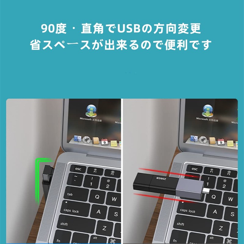 YFFSFDC USB-C & USB 3.1 Converter Adapter, Right Angle Top