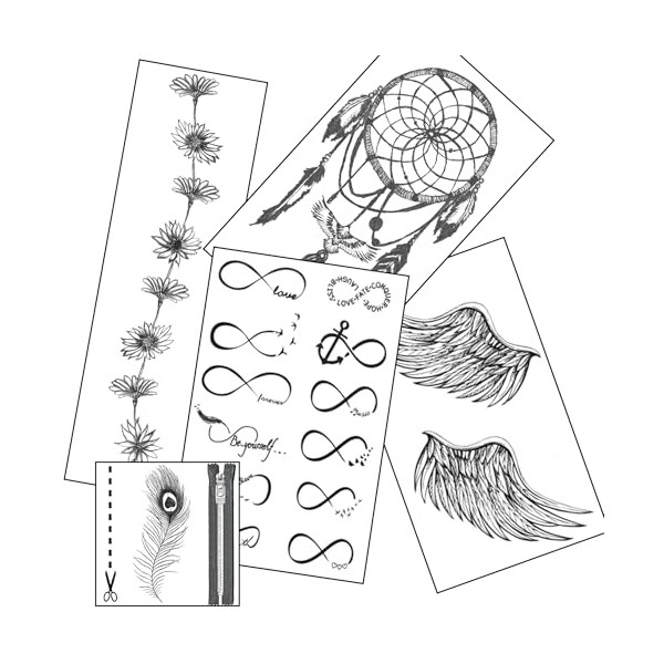 Infinite Dreams Pack of 10 temporary tattoos of 5 designs