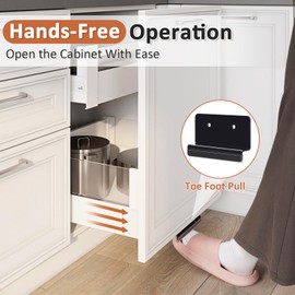 Cathyeen Cabinet Foot Pull, Foot Pull for Trash Cabinet Drawer, Touchless Hands-Free Foot Handles Door Opener Tool, Kitchen Gadgets (Black with Clear)