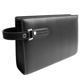 Dom Teporna Men's Second Bag, Cowhide Leather, Binal Leather, Smart, Compact, Clutch Bag, Business Handbag, Black