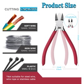 Yuentoen Small Side Cutters, Wire Flush Cutter, 5 Inch Electronic Side Cutters, Mini Precision Cutting Pliers, Super Knips for Hard, Soft and Extremely Fine Wires, Jewellery