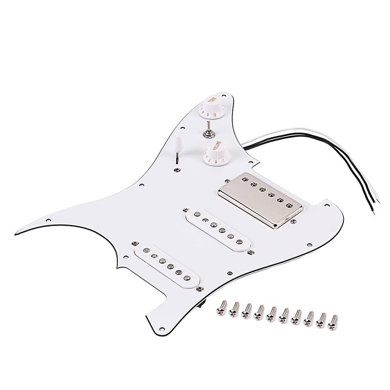Ogdni Prewired Strat Electric Guitar Pickguard with SSH Pickup Set,