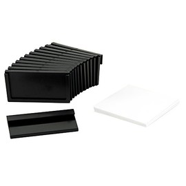 Romanoff Magazine File Slip-on Label Holders 1 3/4 inches X 3 1/4 inches Black 12 per Package
