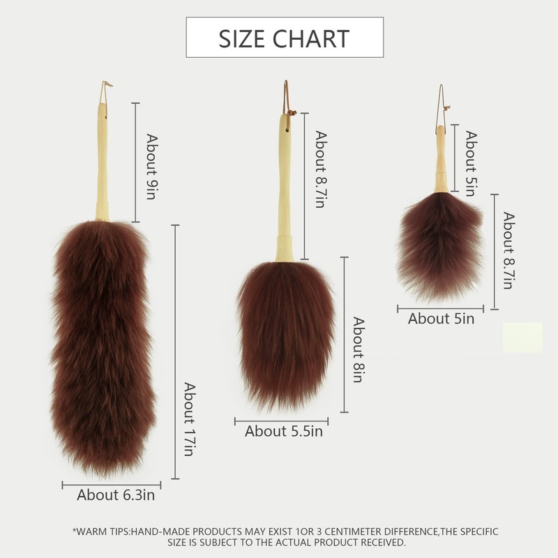 iHUFeather Lambs Wool Duster for Cleaning Window Blinds Computer Furniture