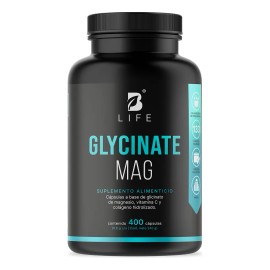 Glicinato De Magnesio 408mg De 400 Cápsulas. B Life Sabor Sin sabor