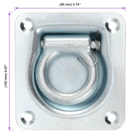 JOIKIT 6 Pack Recessed D-Ring Tie Down Anchors, Heavy Duty Galvanized Steel Flush Mount D-Rings, 6000 lbs Capacity, Recessed Pan Fitting D-Rings for Truck, Trailer, Deliveries