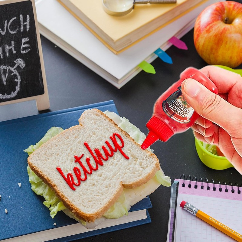 WXOIEOD 4 Pack Mini Ketchup Bottle for Lunch Box Lunches