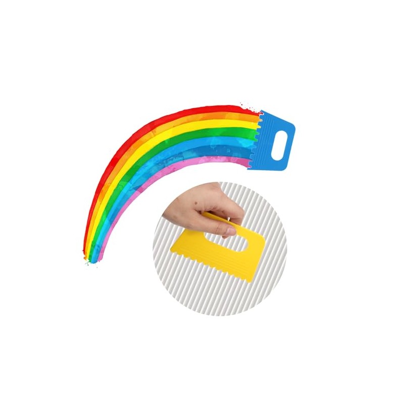 4 Pcs Paint Texture Tools, Plastic Paint Scraper Supplies Kit,