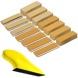 Hymnorq 71Pcs Micro Detail Sanding Kit, Including 1pc Sander and 70pc 1.2" x 3.5" Yellow Sandpapers with Hook and Loop for Craft Wood and Small Space Polish Works
