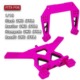 RCMYou RC Aluminum Shock Tower & Front Bulkhead Upgrades Part for 1/10 Slash 2WD VXL,Rustler 2WD VXL,Stampede 2WD VXL,Bandit 2WD VXL,Front Rear Shock Tower Front Bulkhead,Pink