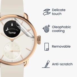 kwmobile 3 x Transparent Screen Protectors Compatible with Withings Scanwatch 2 38 mm - Protective Film for Fitness Tracker Screen Protector