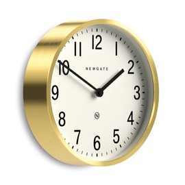 NEWGATE® Master Edwards Wall Clock | Mid Century Style Clock | 12 inch | Deep Metal case with Brass/Gold Finish | Modern Retro Design for Kitchen, Living Room or Office